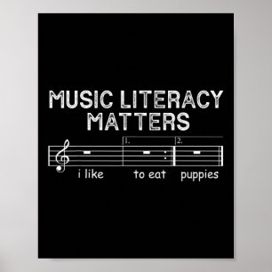 Affiche Littérature Musique J'Aime Manger Des Chiots