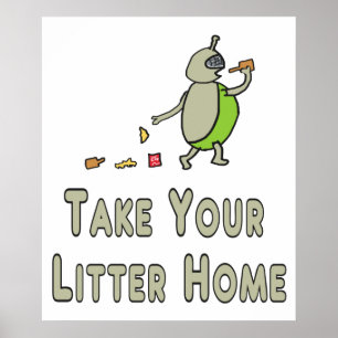 Affiche Litterbug Ramenez Votre Litter À La Maison