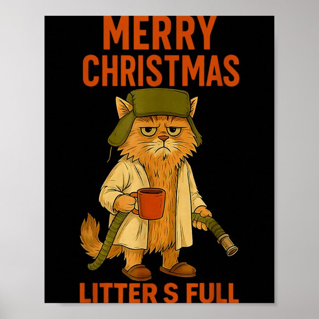 Affiche Litter's Full Merry Christmas Funny Cat Lovers Hol (Devant)