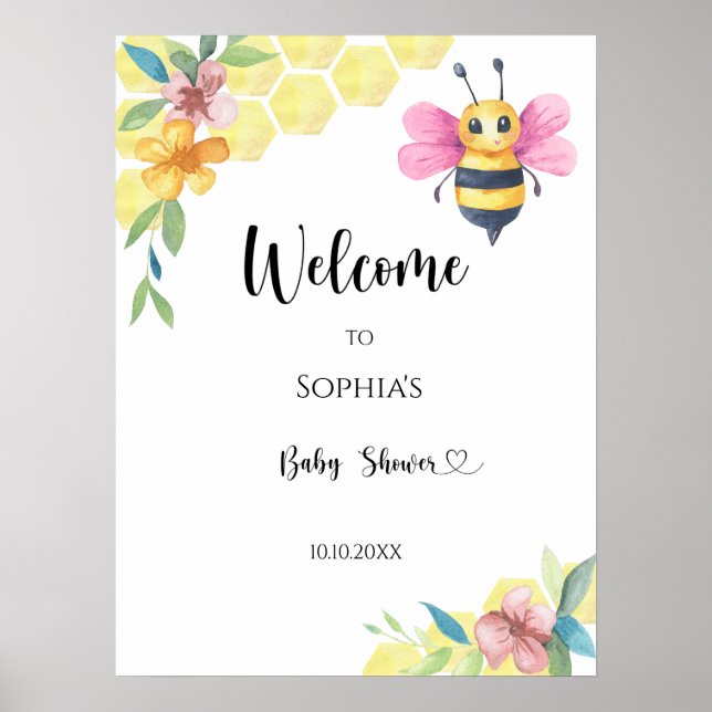 Affiche Little Bee baby shower (Devant)