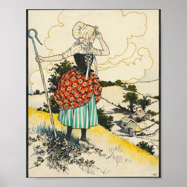 Affiche Little Bo Peep by Charles Folkard (Devant)