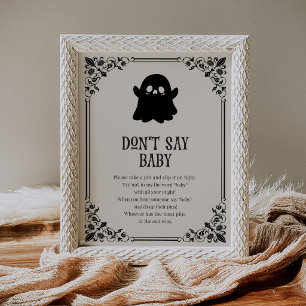 Affiche Little Boo Black Gothic Panneau Bébé Interdit