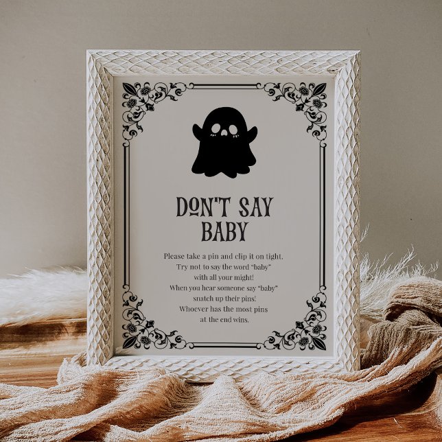 Affiche Little Boo Black Gothic Panneau Bébé Interdit (Créateur téléchargé)