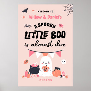 Affiche Little Boo est presque dû Baby shower d'Halloween