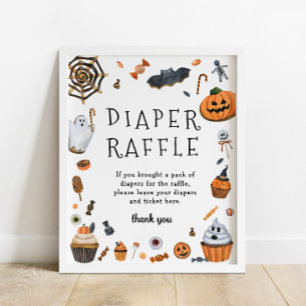 Affiche Little Boo est presque dû Halloween Diaper Raffle