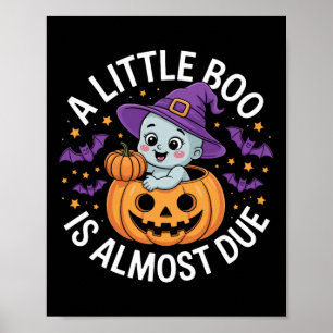 Affiche Little Boo Est Presque Dû Mignonne Grossesse Hallo