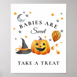 Affiche Little Boo Halloween Baby shower Sweet Faveurs
