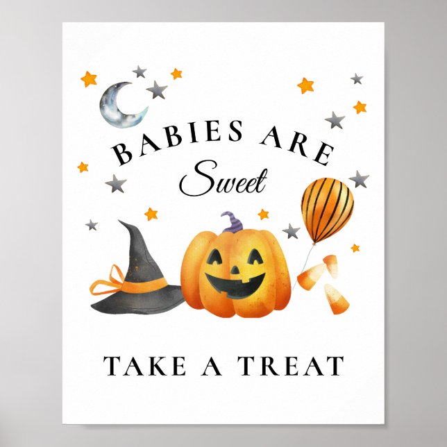 Affiche Little Boo Halloween Baby shower Sweet Faveurs (Devant)