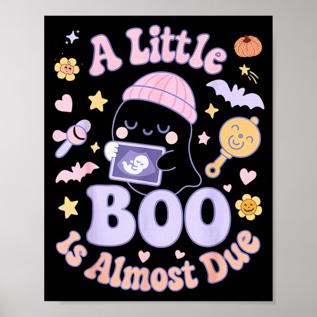 Affiche Little Boo Is Almost Due Fun Halloween Cute Pregna (Devant)