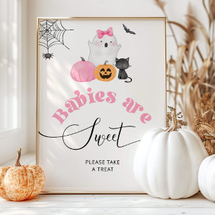Affiche Little Boo rose fantôme Halloween Les bébés sont d