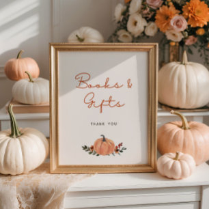 Affiche Little Citrouille Fall Baby showers Livres Cadeaux