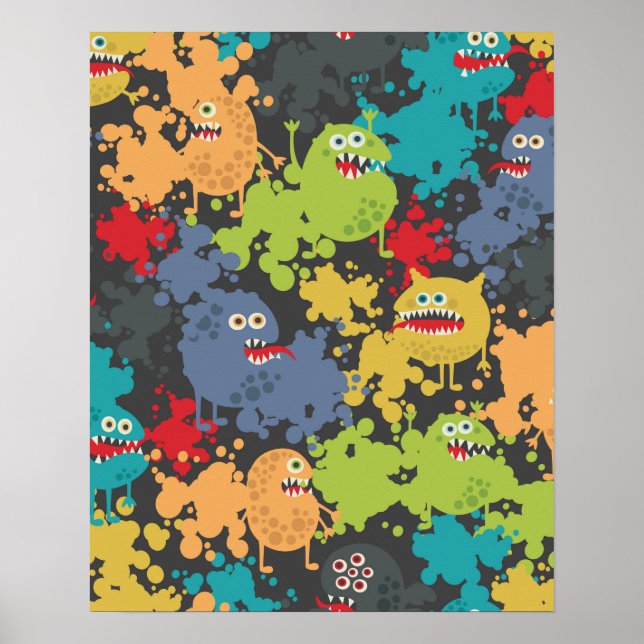 Affiche Little cute funny monsters (Devant)