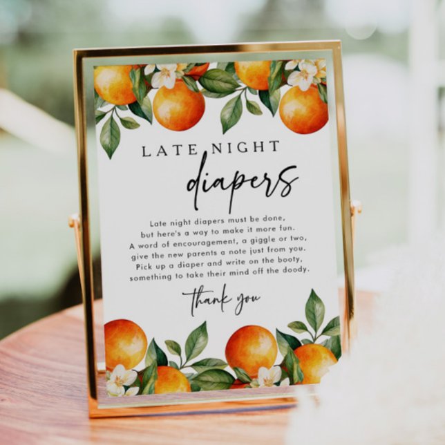 Affiche Little Cutie Late Night Diapers Baby shower Jeu (Créateur téléchargé)