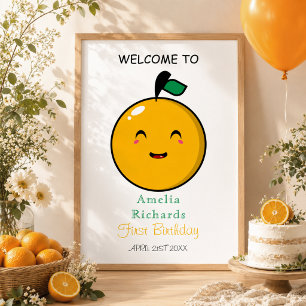 Affiche Little Cutie Orange Citrus 1er anniversaire