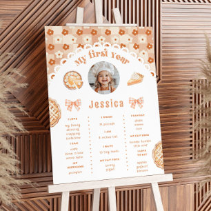 Affiche Little Cutie Pie 1ère anniversaire photo Milestone