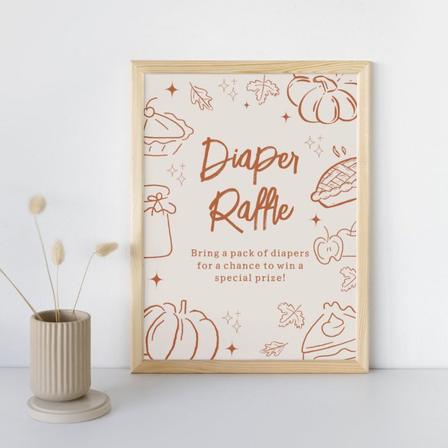 Affiche Little Cutie Pie Baby Shower Diaper Raffle Sign (Little Cutie Pie Baby Shower Diaper Raffle Sign)