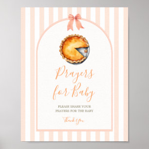 Affiche Little Cutie Pie Orange En vichy Prières pour bébé