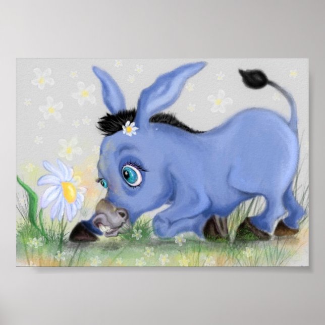 Affiche Little Donkey et Daisy Peinture de Votre T (Devant)