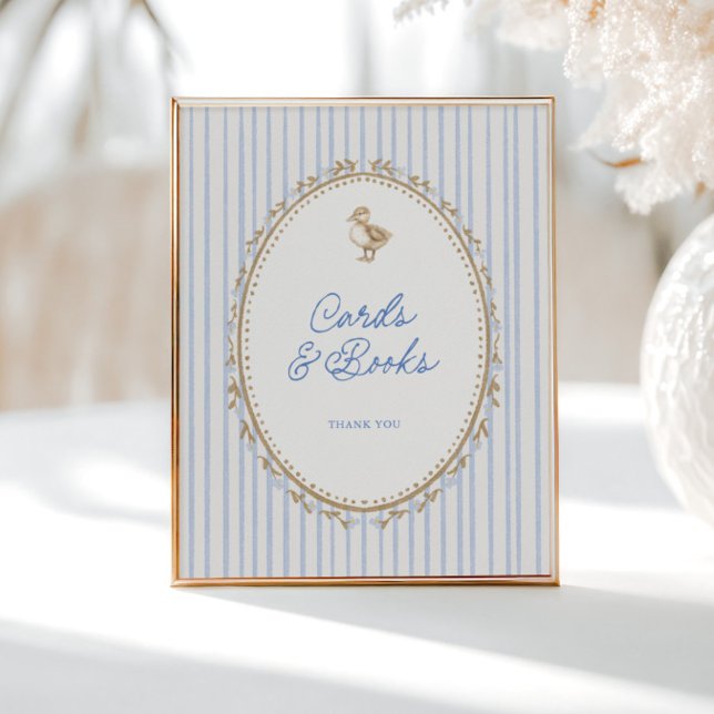 Affiche Little Duckling Cottage Blue Cards and Books (Créateur téléchargé)