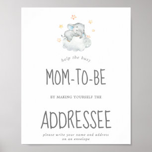 Affiche Little Elephant Baby Boy Adresse une enveloppe