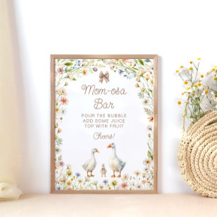 Affiche Little Goose Baby shower Mom-osa Bar