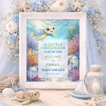 Little Hatchling Sea Turtle Baby Shower Welcome