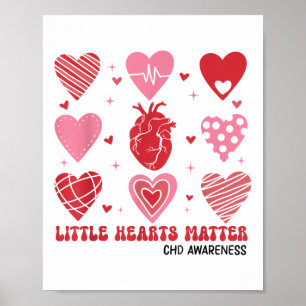 Affiche Little Hearts Sensibilisation au coeur Anatomie du
