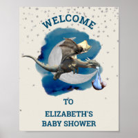 Little Knight Dragon Silver Star Baby shower