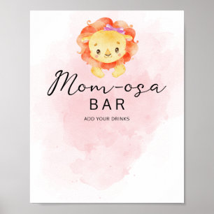 Affiche Little Lion C'est une fille Aquarelle Maman-osa Ba