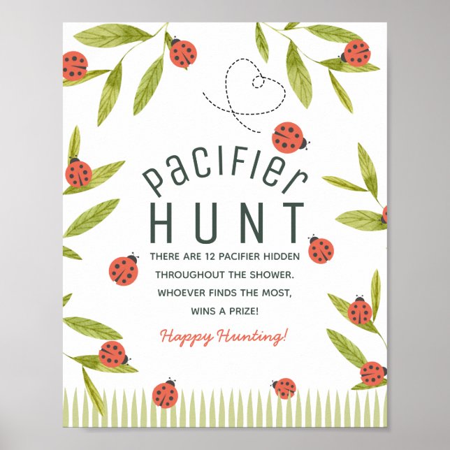 Affiche Little Love Bug Ladybug Green Baby Pacifier Hunt (Devant)