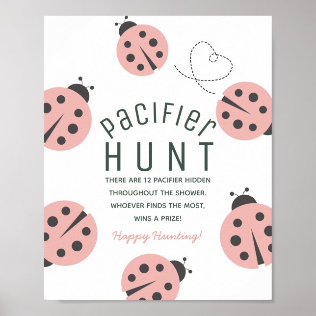 Affiche Little Love Bug Ladybug Pink Baby Pacifier Hunt (Devant)