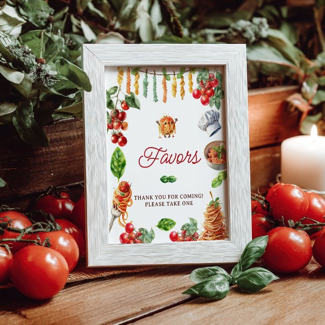 Affiche Little Meatball Pasta Baby Shower Favors (Little Meatball Pasta Baby Shower Favors Poster)