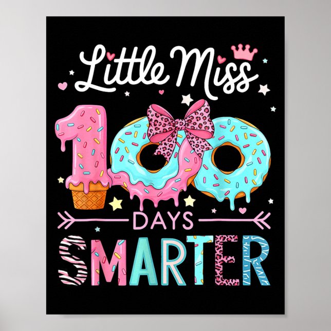 Affiche Little Miss 100 Days Smarter Kids Girls 100th Day  (Devant)