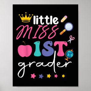 Affiche Little Miss 1ère Année Premier Jour De L'École Pre