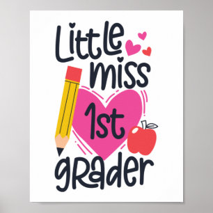 Affiche Little Miss 1st Grader Hello First Grade First Day