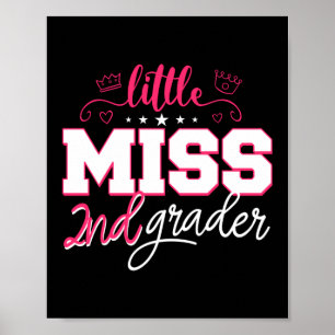 Affiche Little Miss 2nd Grader Bonjour 2e année