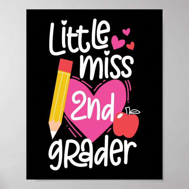 Affiche Little Miss 2nd Grader Bonjour 2e année (Devant)