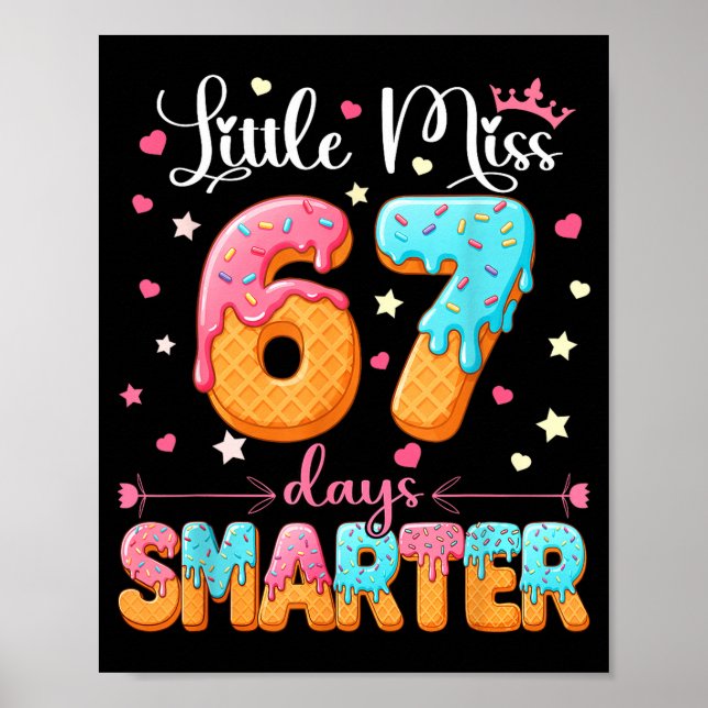 Affiche Little Miss 67 Days Smarter Kids Girls 67th Day Of (Devant)