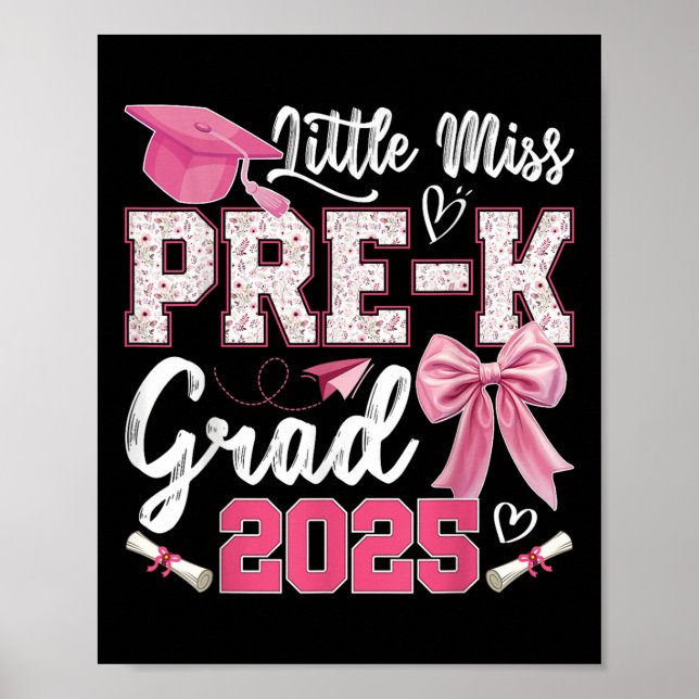 Affiche Little Miss Pré-k Grad 2025 Coquette Préscolaire G (Devant)