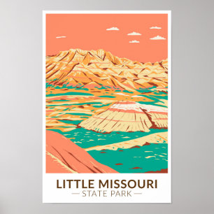 Affiche Little Missouri State Park Dakota du Nord Vintage