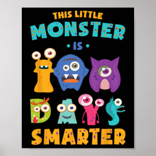 Affiche Little Monster Est 100 Jours Smarter School Kids L