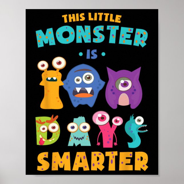 Affiche Little Monster Est 100 Jours Smarter School Kids L (Devant)