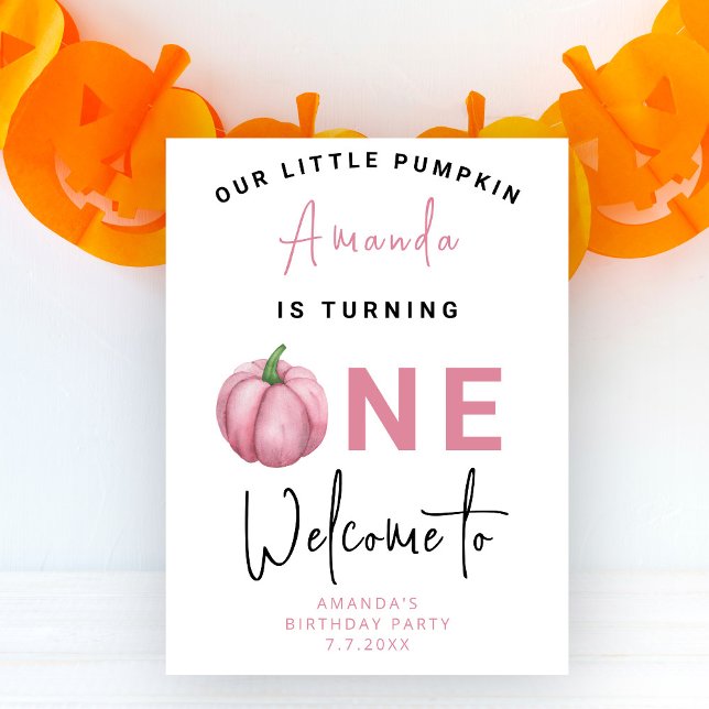 Affiche Little Pumpkin fille première fête d'anniversaire (Créateur téléchargé)