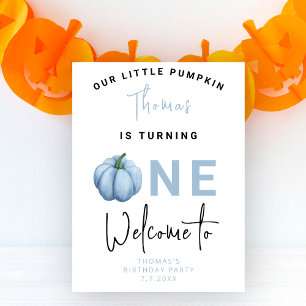 Affiche Little Pumpkin garçon première fête d'anniversaire