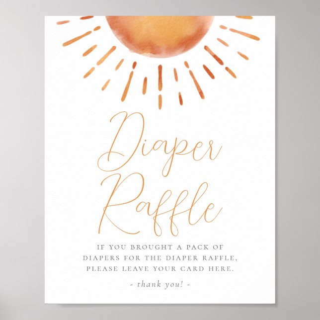 Affiche Little Ray of Sunshine Baby shower Déchets Raffle (Devant)