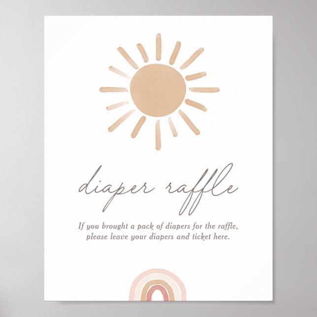 Affiche Little Ray of Sunshine Baby shower Déchets Raffle (Devant)