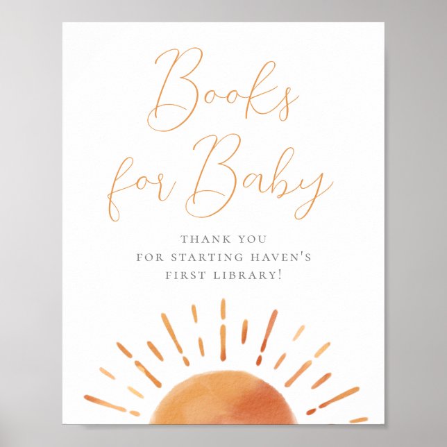 Affiche Little Ray of Sunshine Baby shower Livres pour béb (Devant)