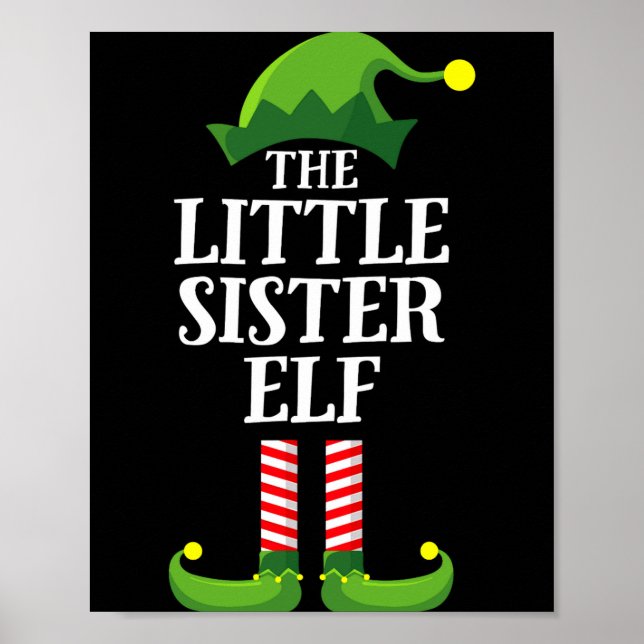 Affiche Little Sister Elf Matching Family Group Christmas  (Devant)