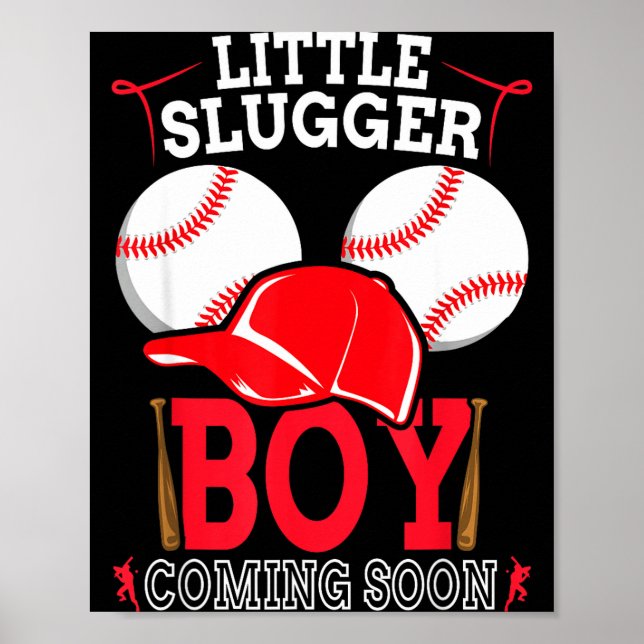 Affiche Little Slugger Boy Coming Soon Baby Announcement B (Devant)