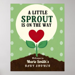 Affiche Little Sprout est sur le chemin de Baby shower Wel